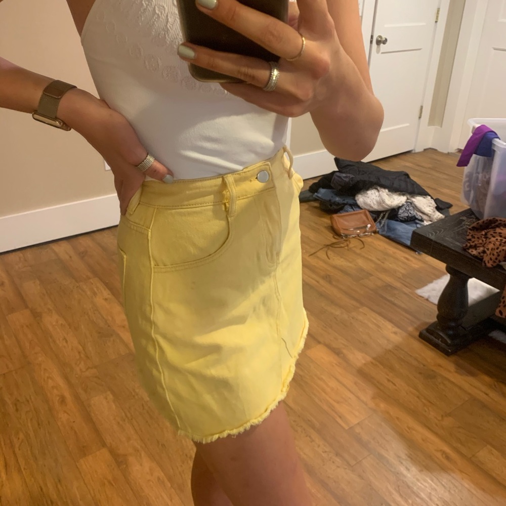 Super cute yellow jean skirt